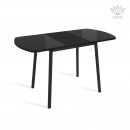 ВИНЕР Mini стол раздвижной со стеклом Черный/Черный