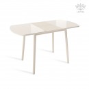 ВИНЕР Mini стол раздвижной со стеклом Кремовый/Кремовый