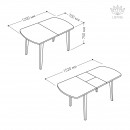 БЕЙЗ Л стол раздвижной со стеклом Белый/Белый