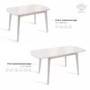 БЕЙЗ Л стол раздвижной со стеклом Латте/Капучино