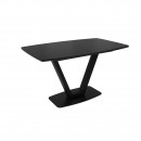 ЛОТУС стол раздвижной с матовым стеклом Matelux Черный/Черный