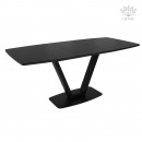 ЛОТУС стол раздвижной с матовым стеклом Matelux Черный/Черный