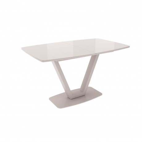 ЛОТУС стол раздвижной со стеклом Латте/Капучино