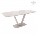 ЛОТУС стол раздвижной со стеклом Латте/Капучино