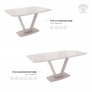 ЛОТУС стол раздвижной со стеклом Латте/Капучино