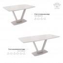 ЛОТУС стол раздвижной с матовым стеклом Matelux Латте/Капучино