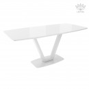 ЛОТУС стол раздвижной со стеклом Optiwhite Белый/Белый