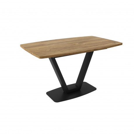 ЛОТУС стол раздвижной Дуб Галифакс Табак/Черный