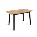 ЛИОН стол раздвижной Дуб Галифакс Табак/Черный