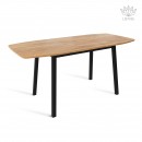 ЛИОН стол раздвижной Дуб Галифакс Табак/Черный