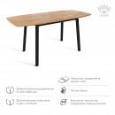 ЛИОН стол раздвижной Дуб Галифакс Табак/Черный