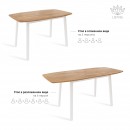 ЛИОН стол раздвижной Дуб Галифакс Табак/Белый