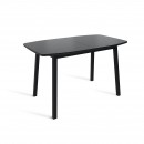 ЛИОН стол раздвижной с матовым стеклом Черный/Черный