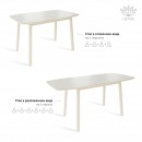 ЛИОН стол раздвижной с матовым стеклом Латте/Кремовый