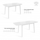 ЛИОН стол раздвижной со стеклом Белый/Белый