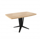 ТОМ стол раздвижной, Дуб Светлый/Черный