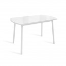 ВИНЕР G стол раздвижной со стеклом Белый/Белый