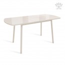 ВИНЕР G стол раздвижной со стеклом Кремовый/Кремовый