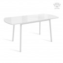 ВИНЕР G стол раздвижной со стеклом Белый/Белый