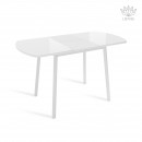 ВИНЕР Mini стол раздвижной со стеклом Белый/Белый