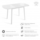 ВИНЕР Mini стол раздвижной со стеклом Белый/Белый