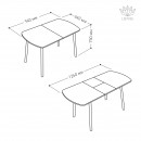 ВИНЕР Mini стол раздвижной со стеклом Кремовый/Кремовый